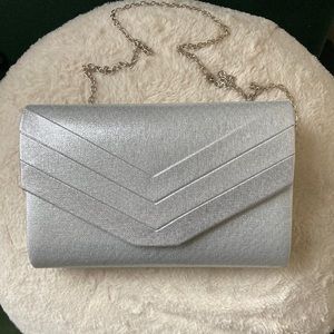 Silver Crossbody Clutch